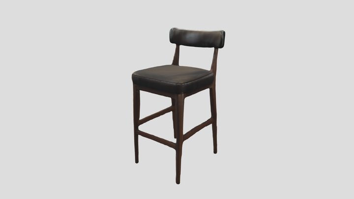 Holzbarhocker 3D Model