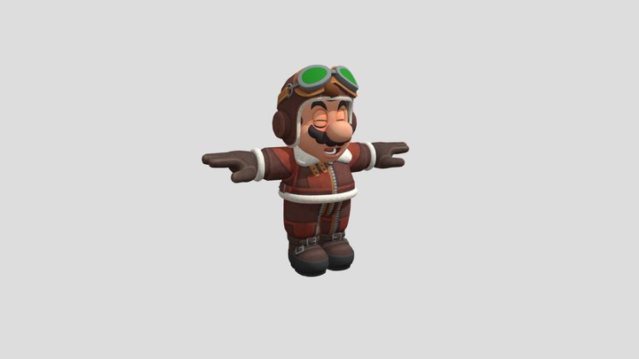 Mario Aviator Cap Throw 3D Model
