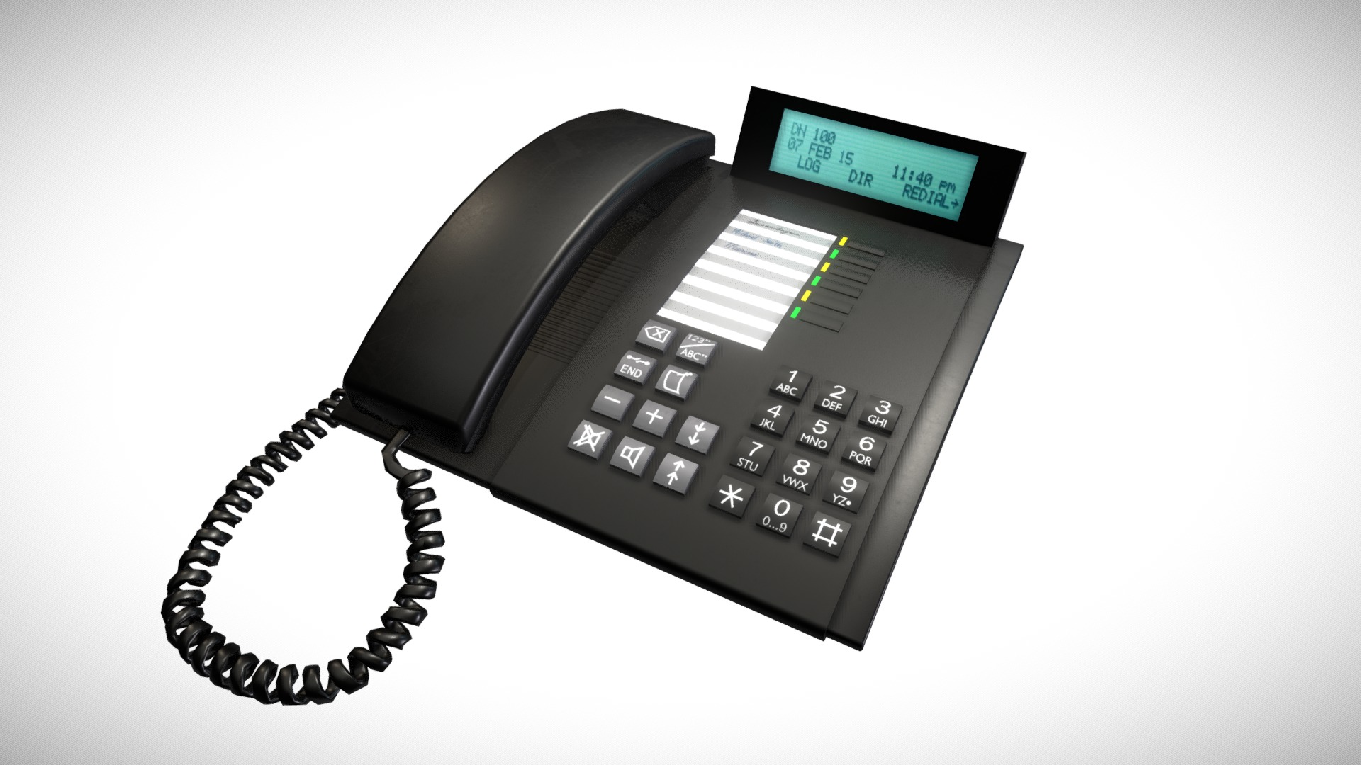 3D model Phone - This is a 3D model of the Phone. The 3D model is about a black corded phone.