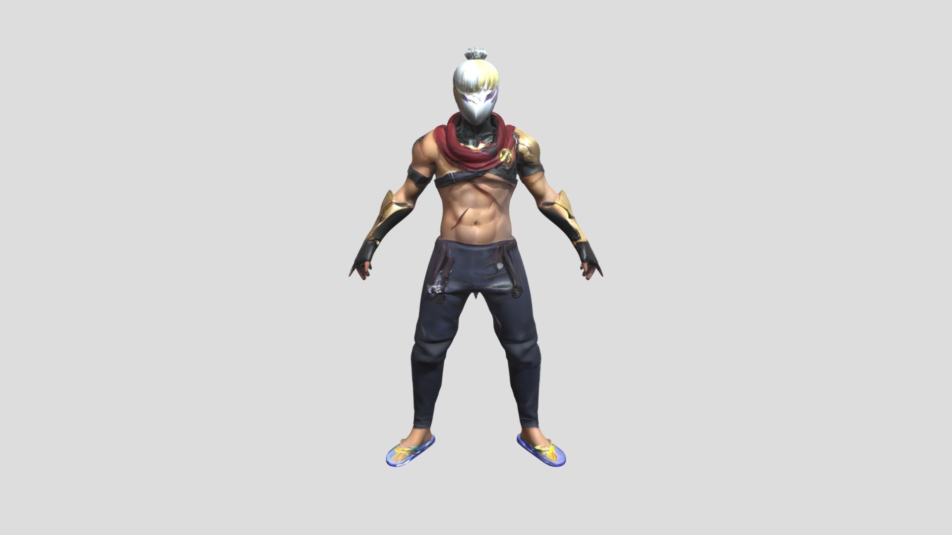 Masked muscular male warrior - 3D model by ShivaKuma [a75cee2] - Sketchfab