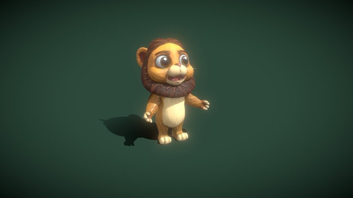 Cartoon Lion Animated 3D Model 3D Model