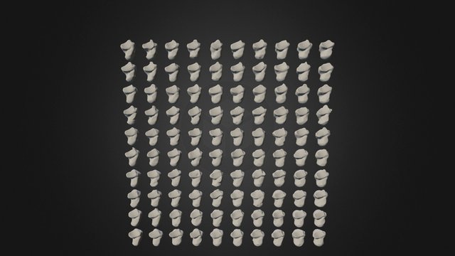 100 Procrustes-aligned Talus 3D Model
