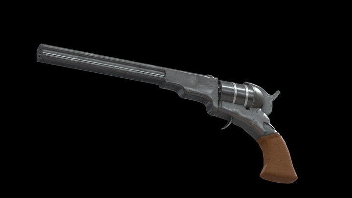 Low-Poly Revolver | Game-Ready 3D Model