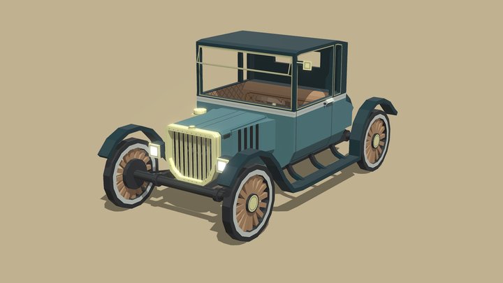 Blockbench Luxury Retro Car 3D Model