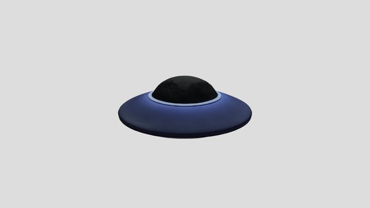 Classic Flying Saucer - Retro UFO Spacecraft 3D Model
