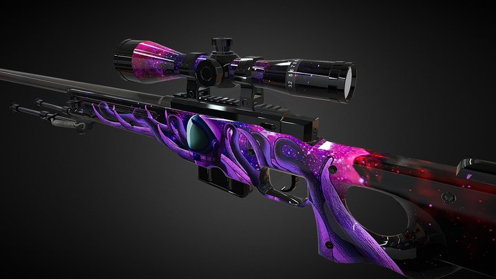 AWP Neon Ghost Low Violence 3D Model