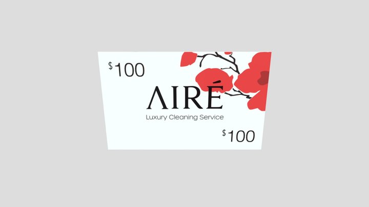 Airé Luxury Cleaning $100 Gift Card 3D Model