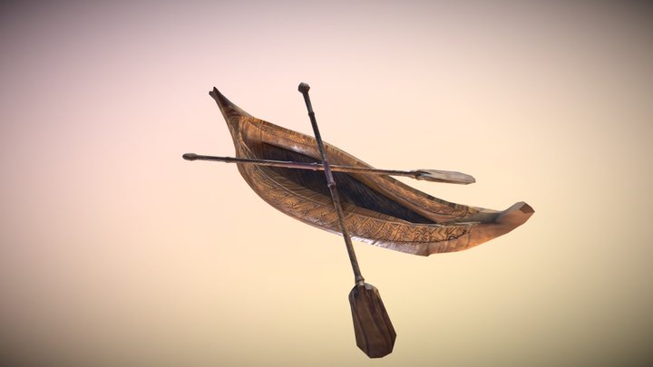 Wood Canoe 3D Model