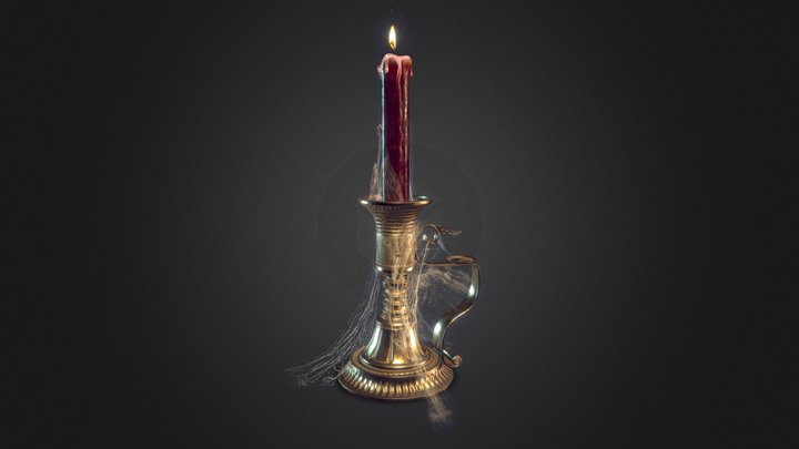 Candle DEMO Sketchfab (tuto available) 3D Model