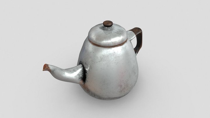 Teapot - Weathered Metal Teapot – Free 3D Model STL