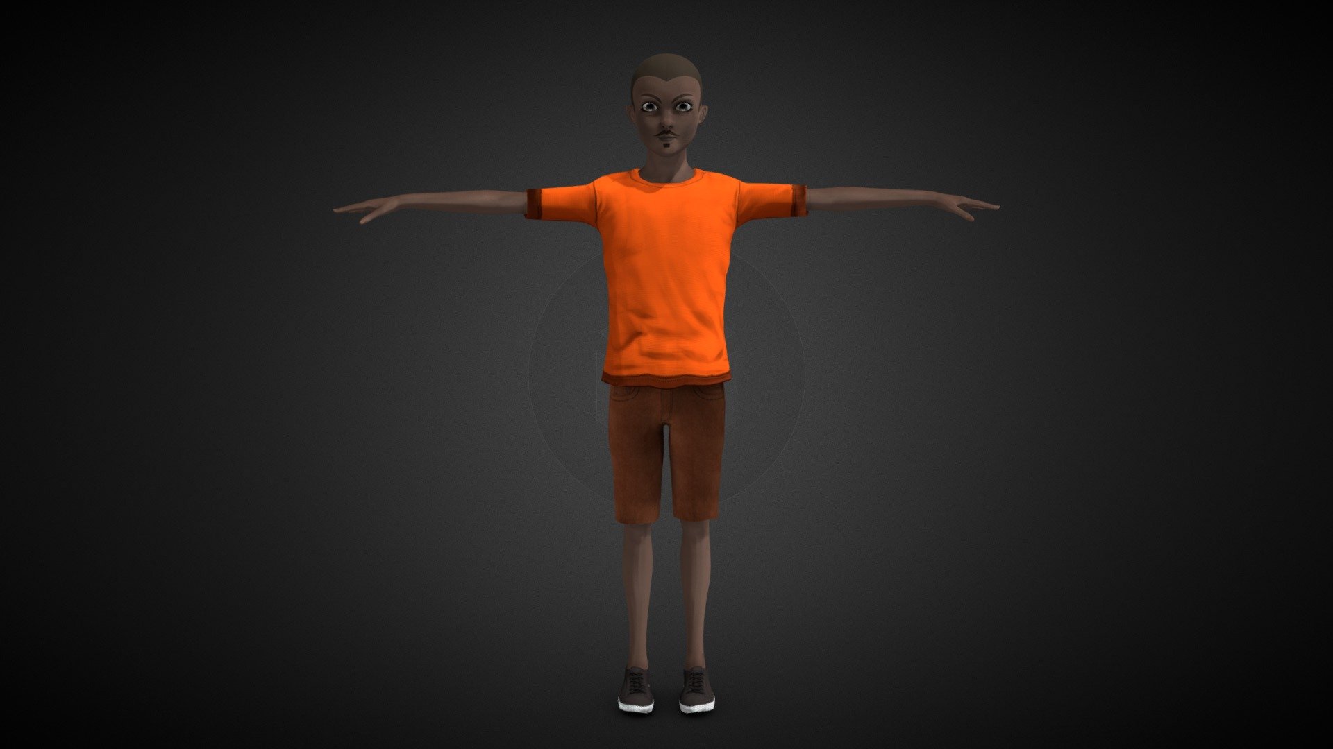 Black Lowpoly Character Rigged For UE4 - Download Free 3D model by ...