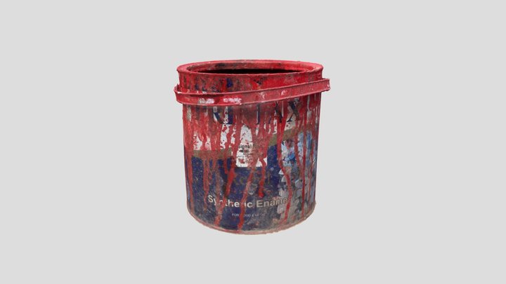 Saulat Mehmood - Red Paint Bucket - e2e Jam2 3D Model