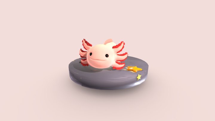 Pet Axolotl 3D Model