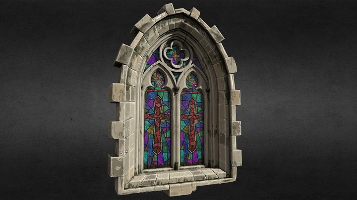 Gothic Window Archway 3D Model