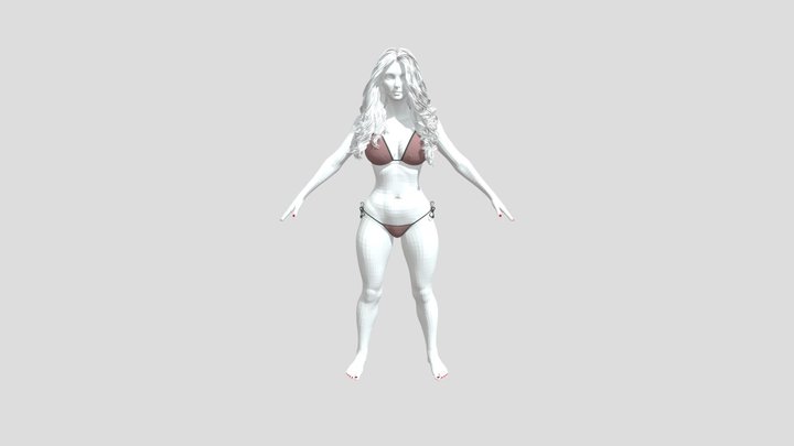 Beautiful Woman Model Rigged Low-poly 3D model 3D Model