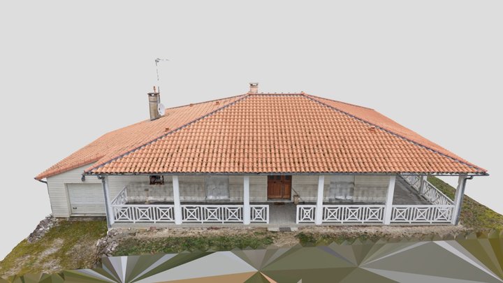 Maison Test poutres verticales 3D Model