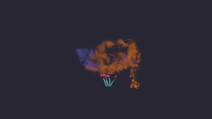 Blumen im Nebel 3D Model