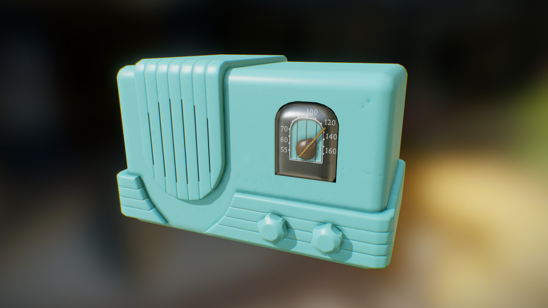 3D model 1940s Radio. Simple Plastic Case. - This is a 3D model of the 1940s Radio. Simple Plastic Case.. The 3D model is about a white rectangular device with a screen.