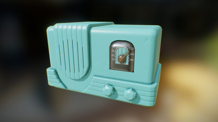 1940s Radio. Simple Plastic Case. 3D Model