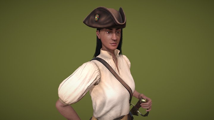 Pirate Girl 3D Model