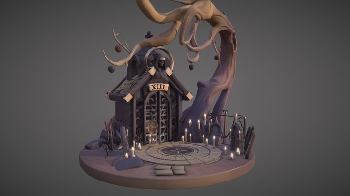 Old Chapel - Stylized Diorama 3D Model