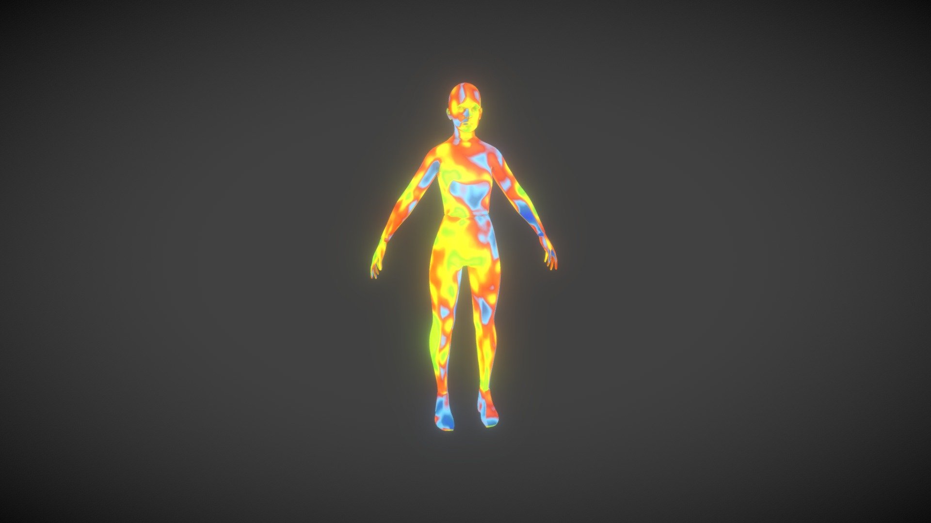 Human Thermal Image Heatmap Female 3D Model