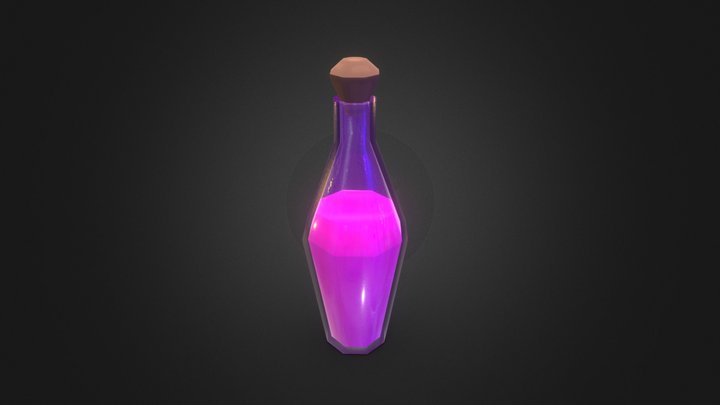 Glass Pink "Love" flask potion 3D Model