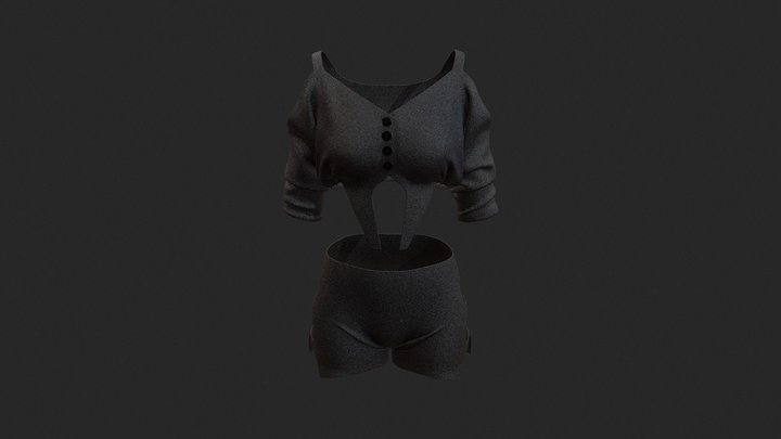 Dark n Goth Dress 3D Model