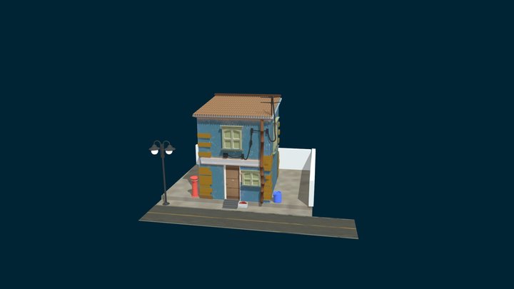 stylized Building 3D Model