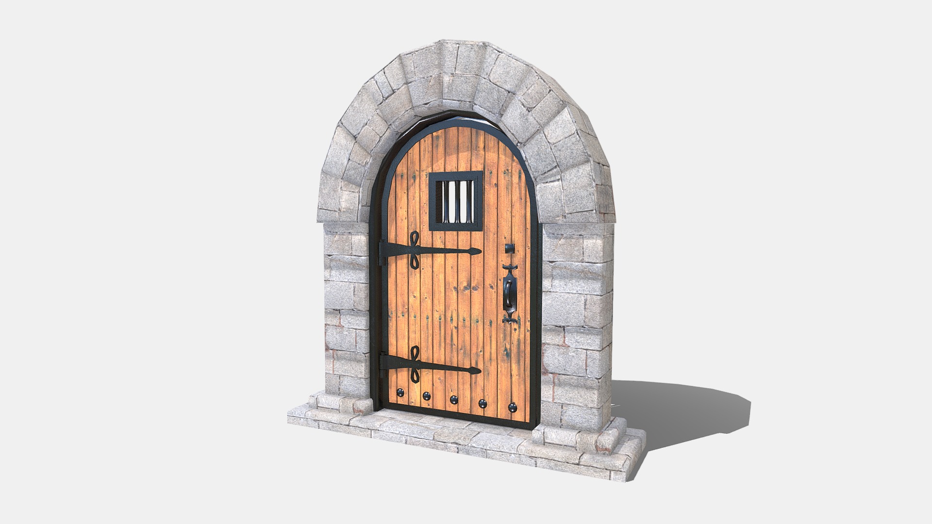 3D model Door - This is a 3D model of the Door. The 3D model is about a door with a window.