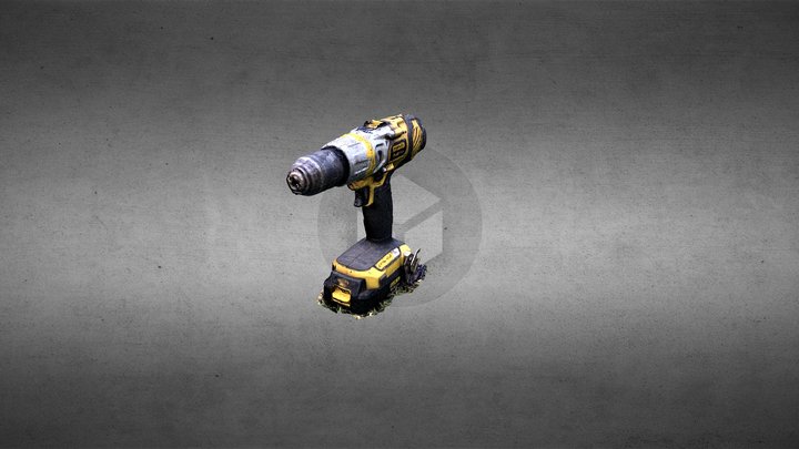 Cordless Drill on Grass 3D Model