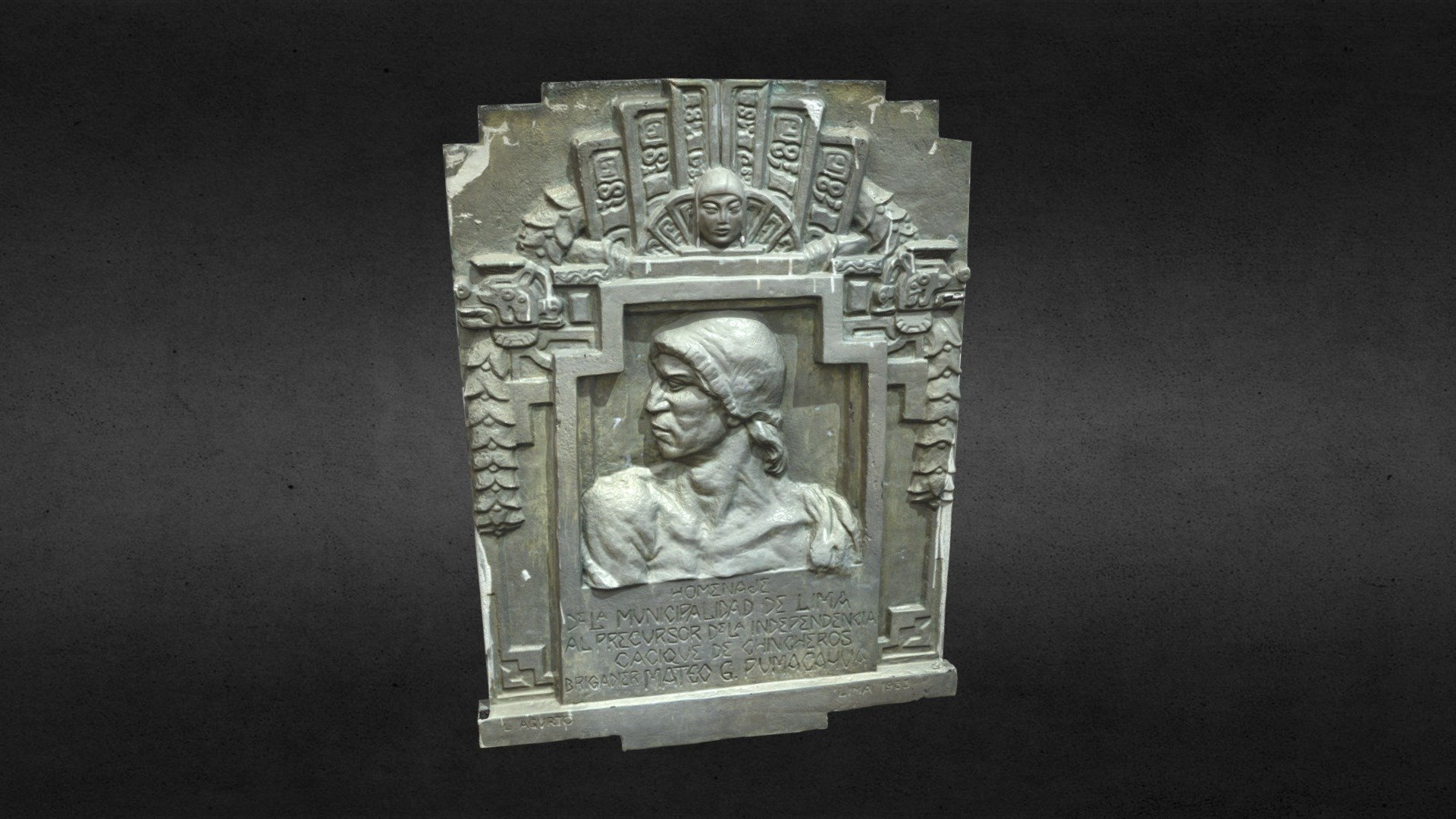 PLACA CONMEMORATIVA DE MATEO PUMACAHUA