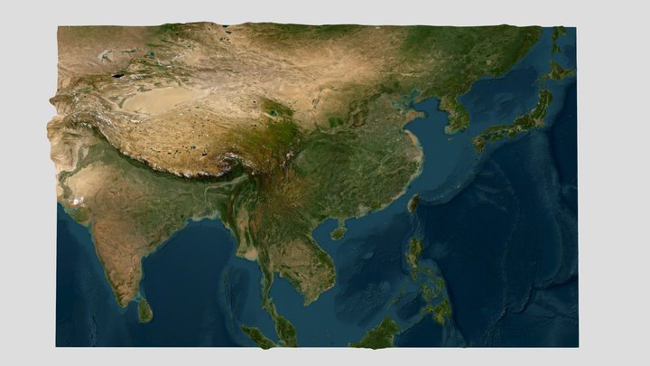 Topographic map of China 3D Model