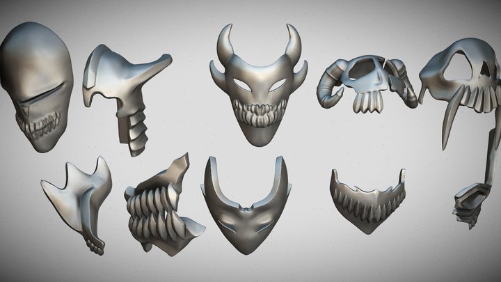 PACK +10 BLEACH MASKS 3D Model