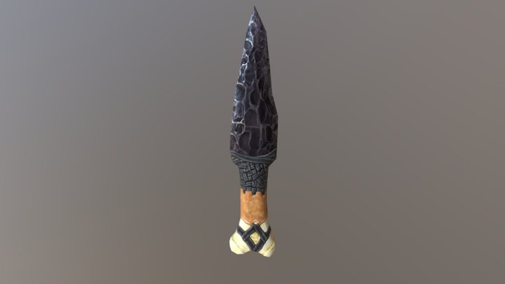 Stone Knife Low Poly 3D Model