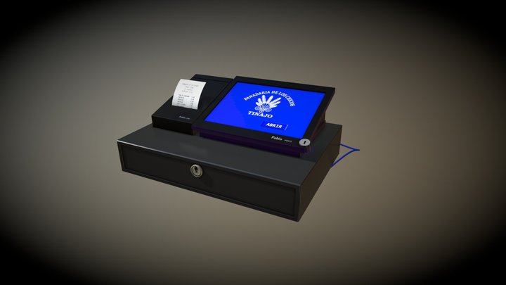 Canarian Cafe -cash register 3D Model