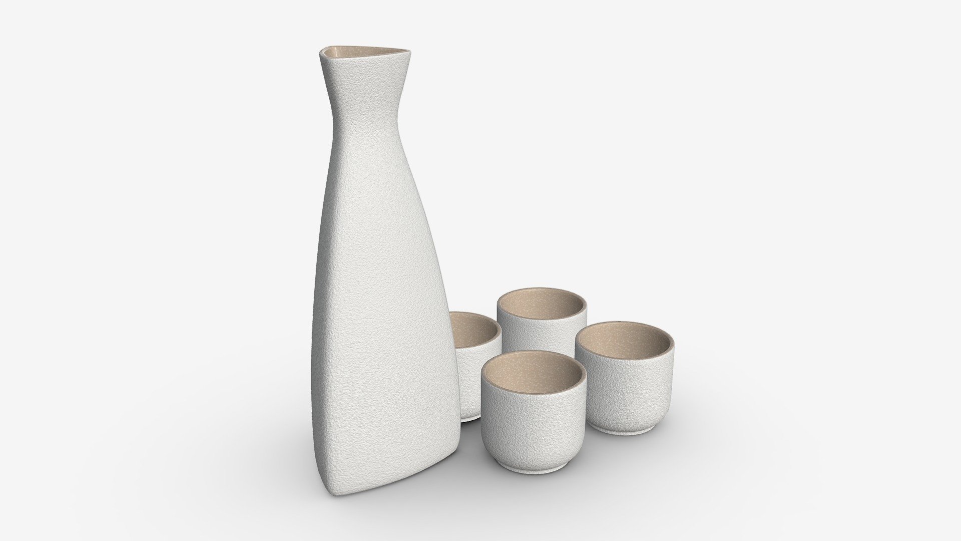 Japanese Ceramic Sake Set 02 Buy Royalty Free 3D model by HQ3DMOD