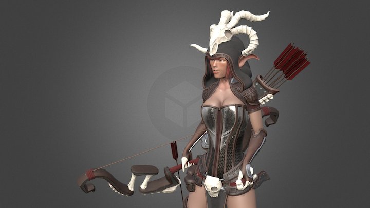 Elven Huntress 3D Model