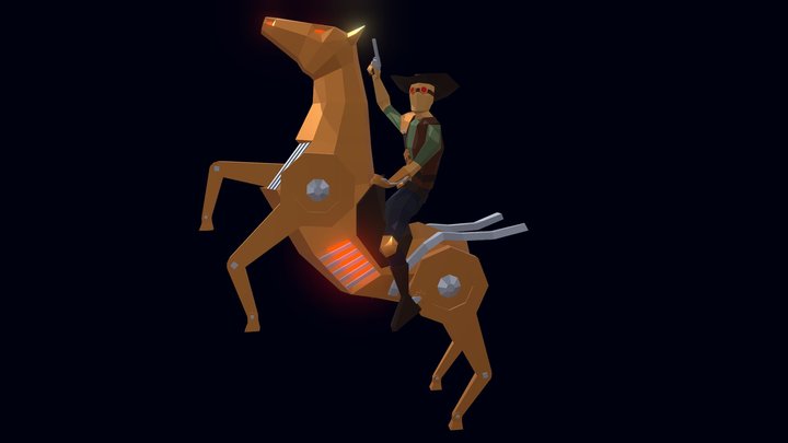 Steampunk cowboy 3D Model
