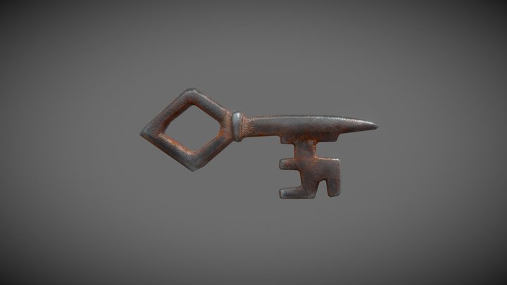 Medival rusty key 3D Model