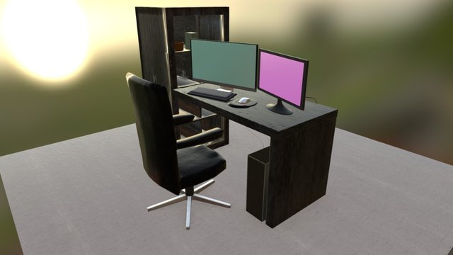 Desk Area 3D Model