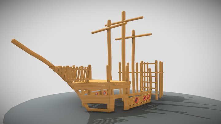 Playground Wood Ship (wip-2) 3D Model
