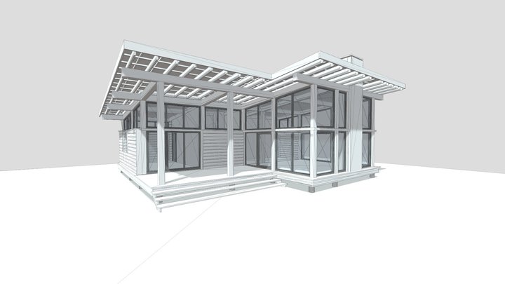 Верея 90 - каркасный загородный дом 3D Model