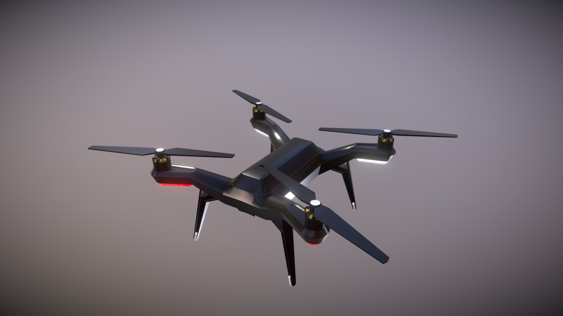 3D model 3DR Solo Drone Low poly Animated - This is a 3D model of the 3DR Solo Drone Low poly Animated. The 3D model is about a drone flying in the sky.