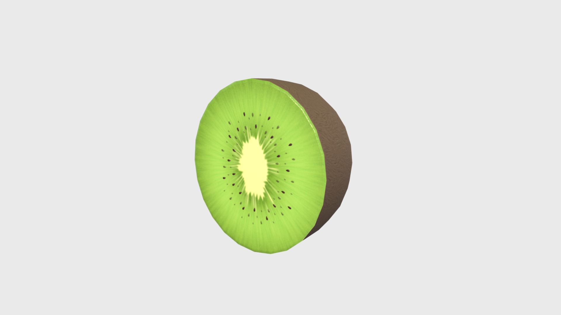 3D model Kiwi - This is a 3D model of the Kiwi. The 3D model is about a green circle with a yellow center.