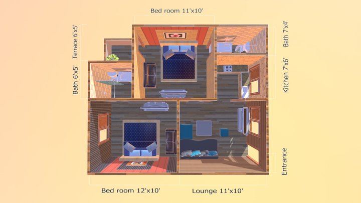 THREE C 3D Model