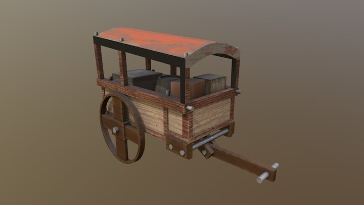 Simple Horse Wagon 3D Model
