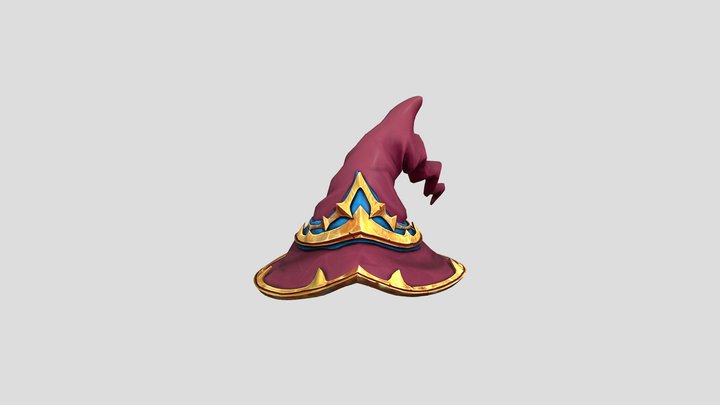 Stylised Witch Hat V2 l Game Ready l Handpainted 3D Model