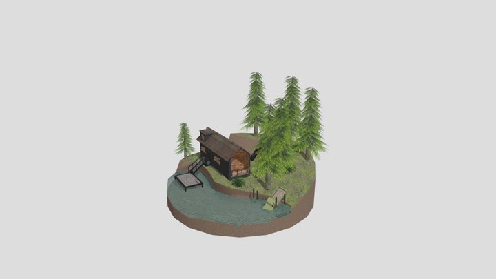 DAE diorama Forest Loner 3D Model