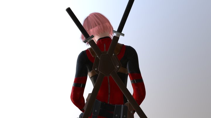 lady deadpool cos (.obj format)